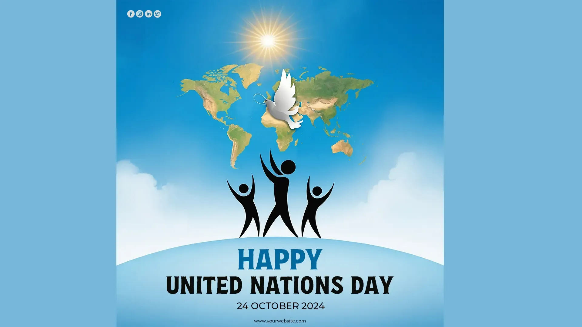 Happy United Nations Day Banner for Instagram Post